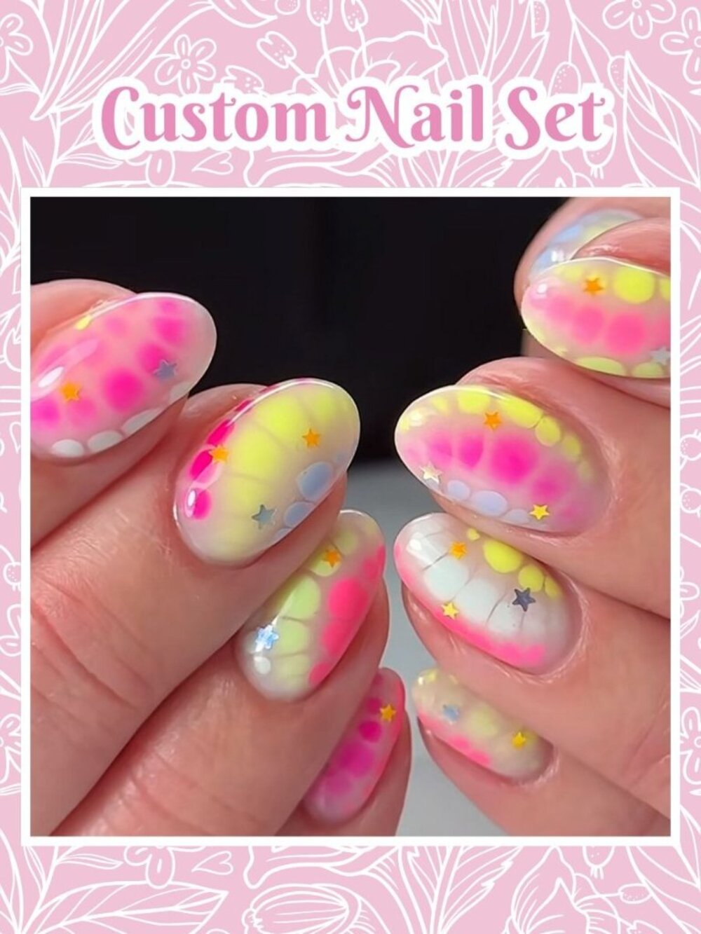 Tie Dye Starry Custom Reusable Press-On Nails (Made to Order)
